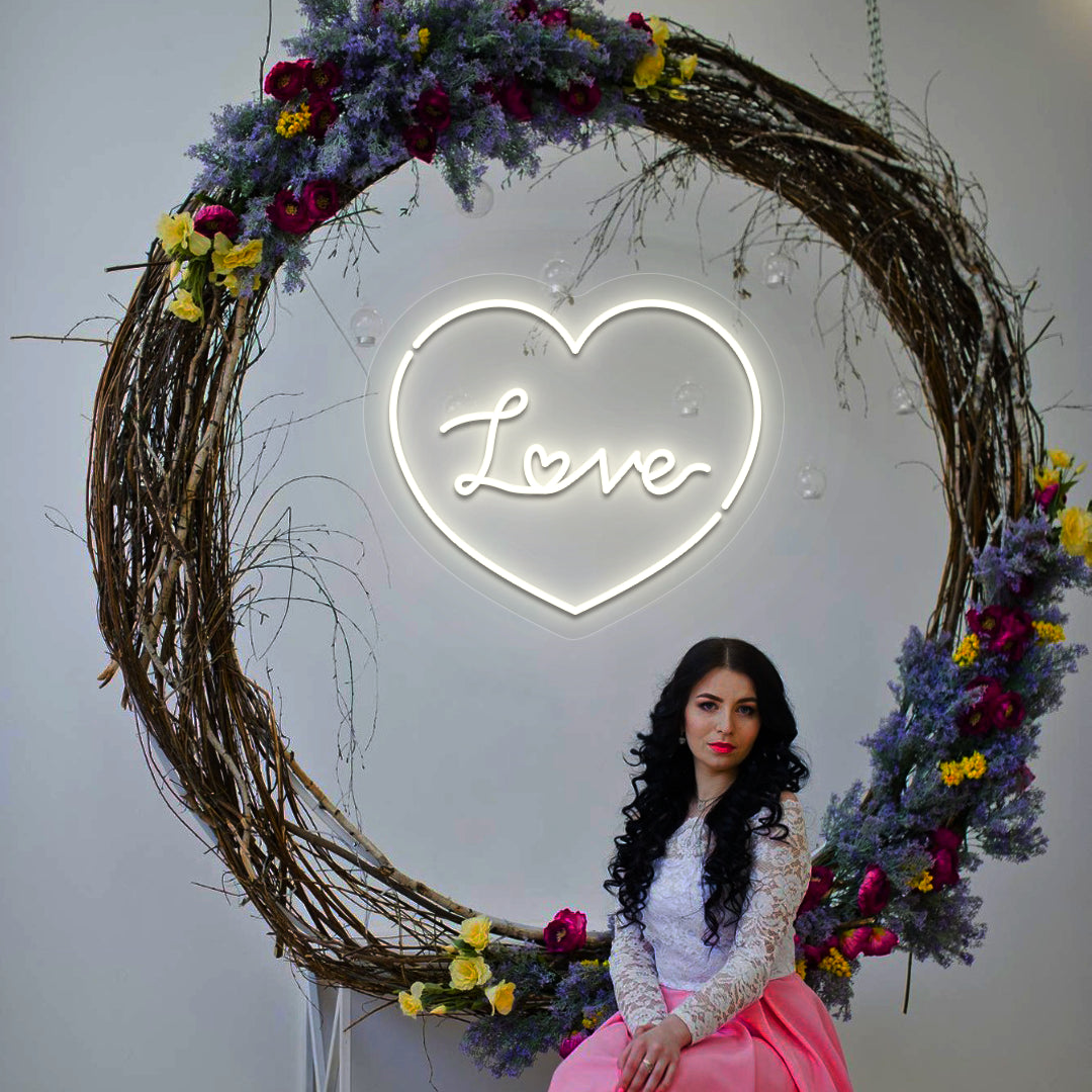 Heartfelt Love Neon Sign
