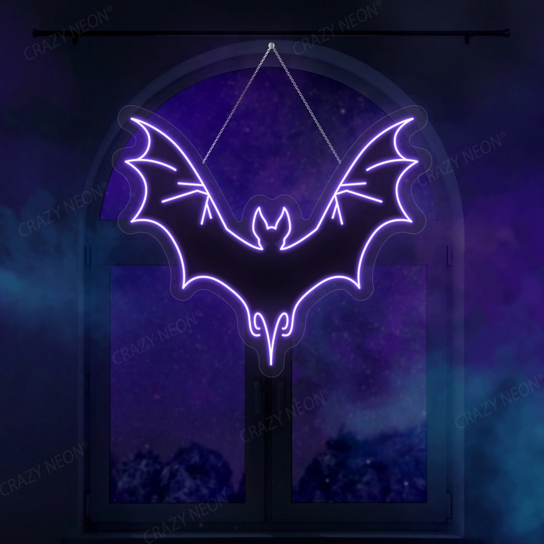 Bat Neon Artwork  | Purple 