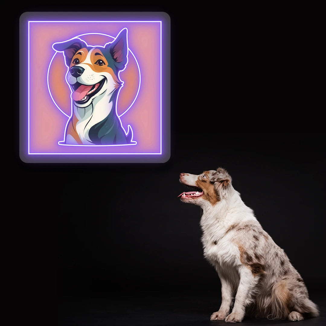 Happy Aussie Halo Neon Artwork in 
Purple LED 