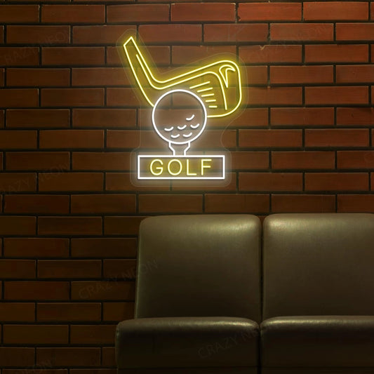 Golf Stick Neon Sign | yellow