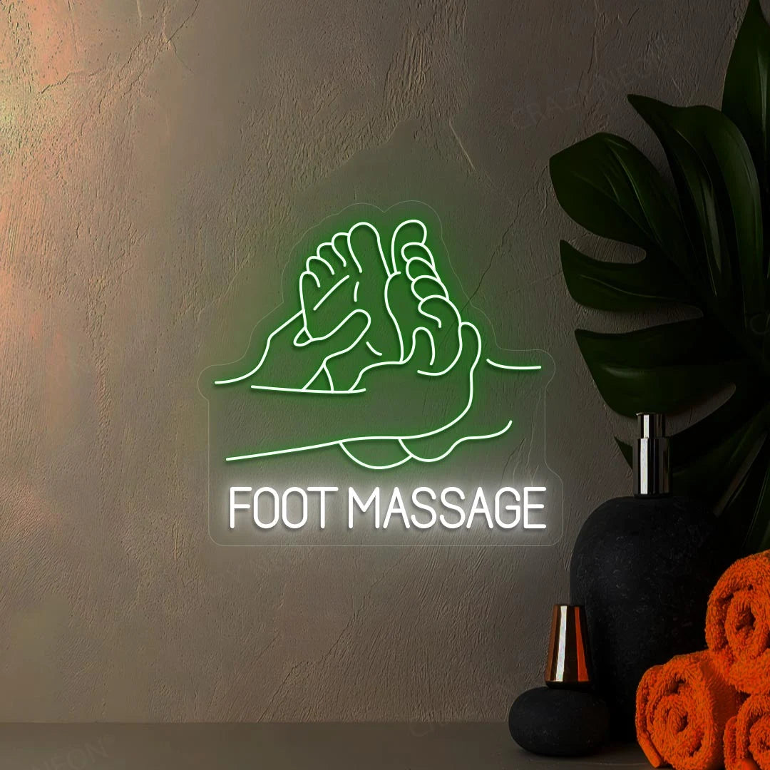 Foot Massage Spa Neon Sign | Green