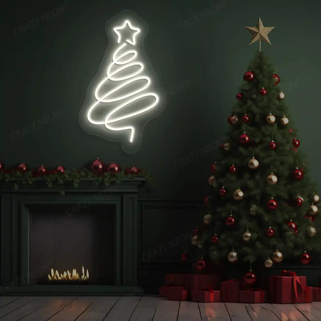 Spiral Christmas Tree Neon Sign | Warmwhite