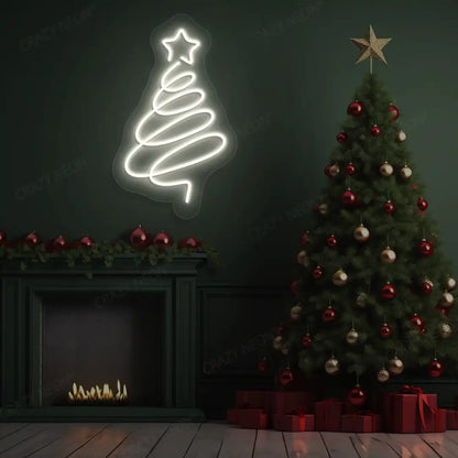 Spiral Christmas Tree Neon Sign | Warmwhite
