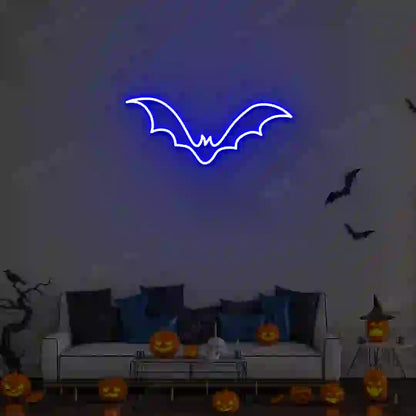 Winged Bat Neon Sign | Blue