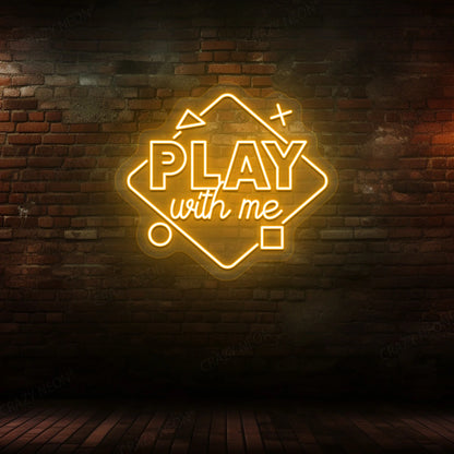 Play With Me Neon Sign | Orange