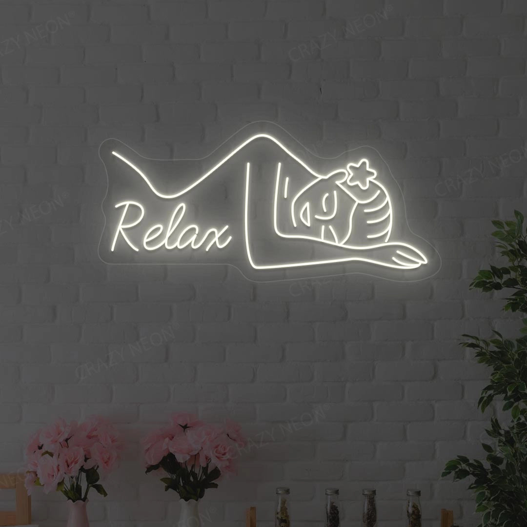 Relax Neon Sign | white