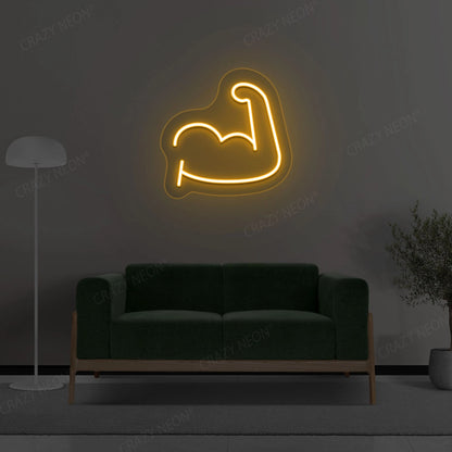 Muscular Hand Neon Sign | Orange