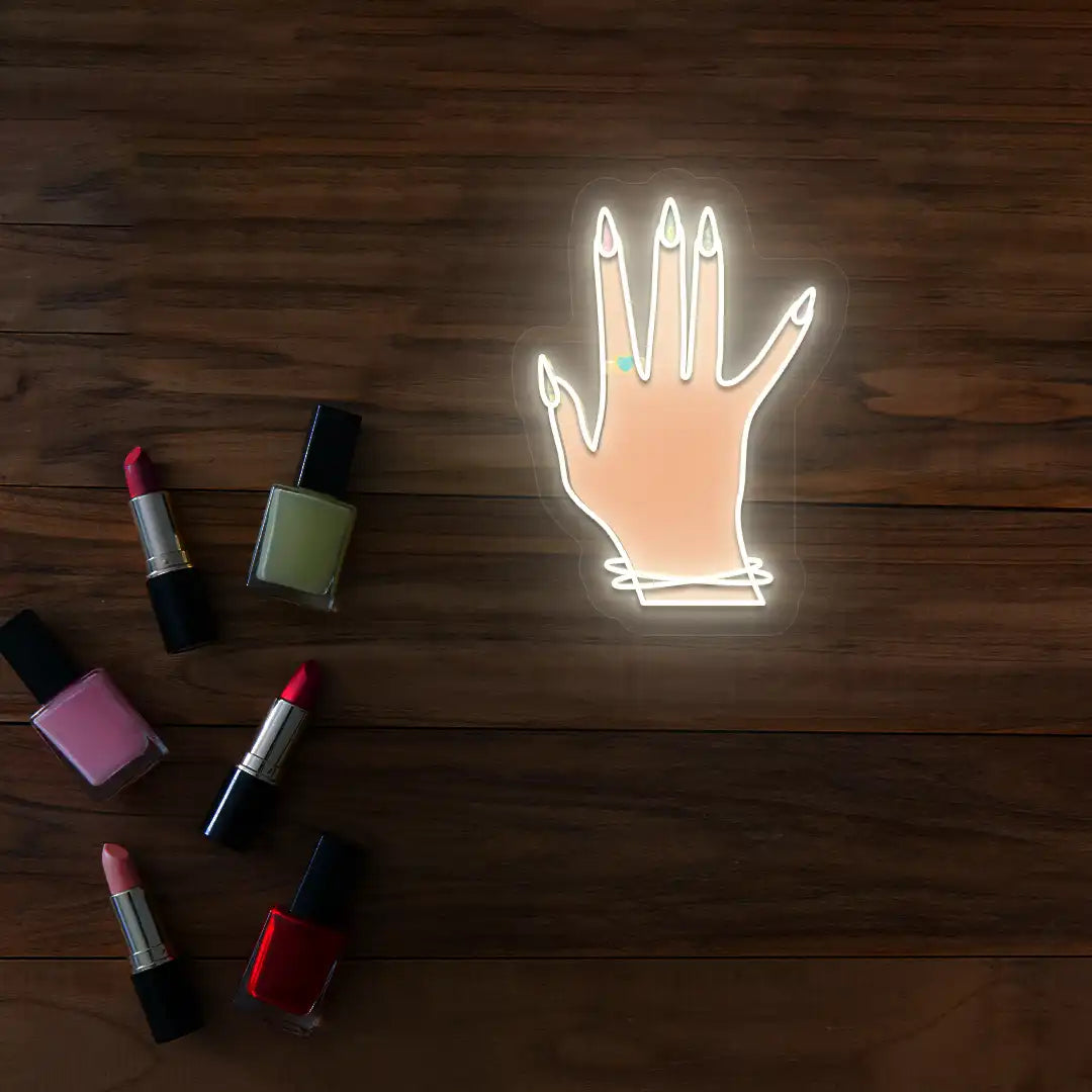 Nail Game Strong Neon Artwork in Warmwhite color