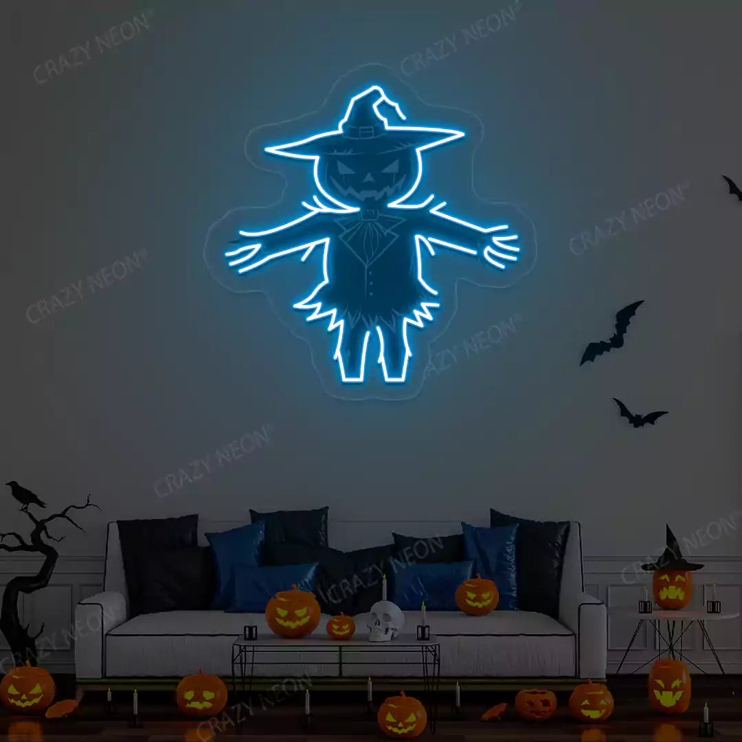 Haunted Scarecrow Neon Artwork | iceblue