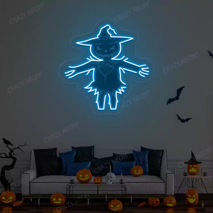 Haunted Scarecrow Neon Artwork | iceblue