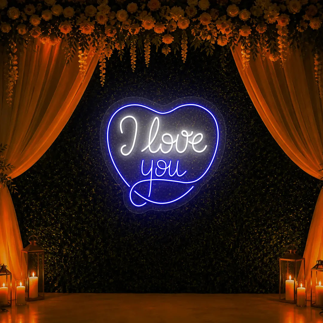 I Love You Forever Neon Sign in Blue color