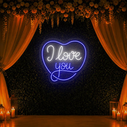 I Love You Forever Neon Sign in Blue color
