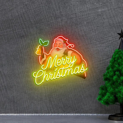 Merry Christmas Neon Artwork | Yellow