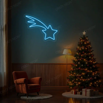Shooting Star Neon Sign | Iceblue