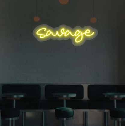 Savage Neon Sign | Yellow