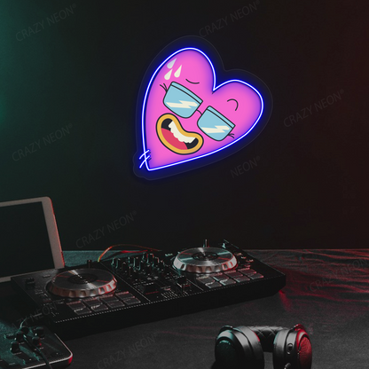 Flexin’ Heart Neon Artwork | Blue