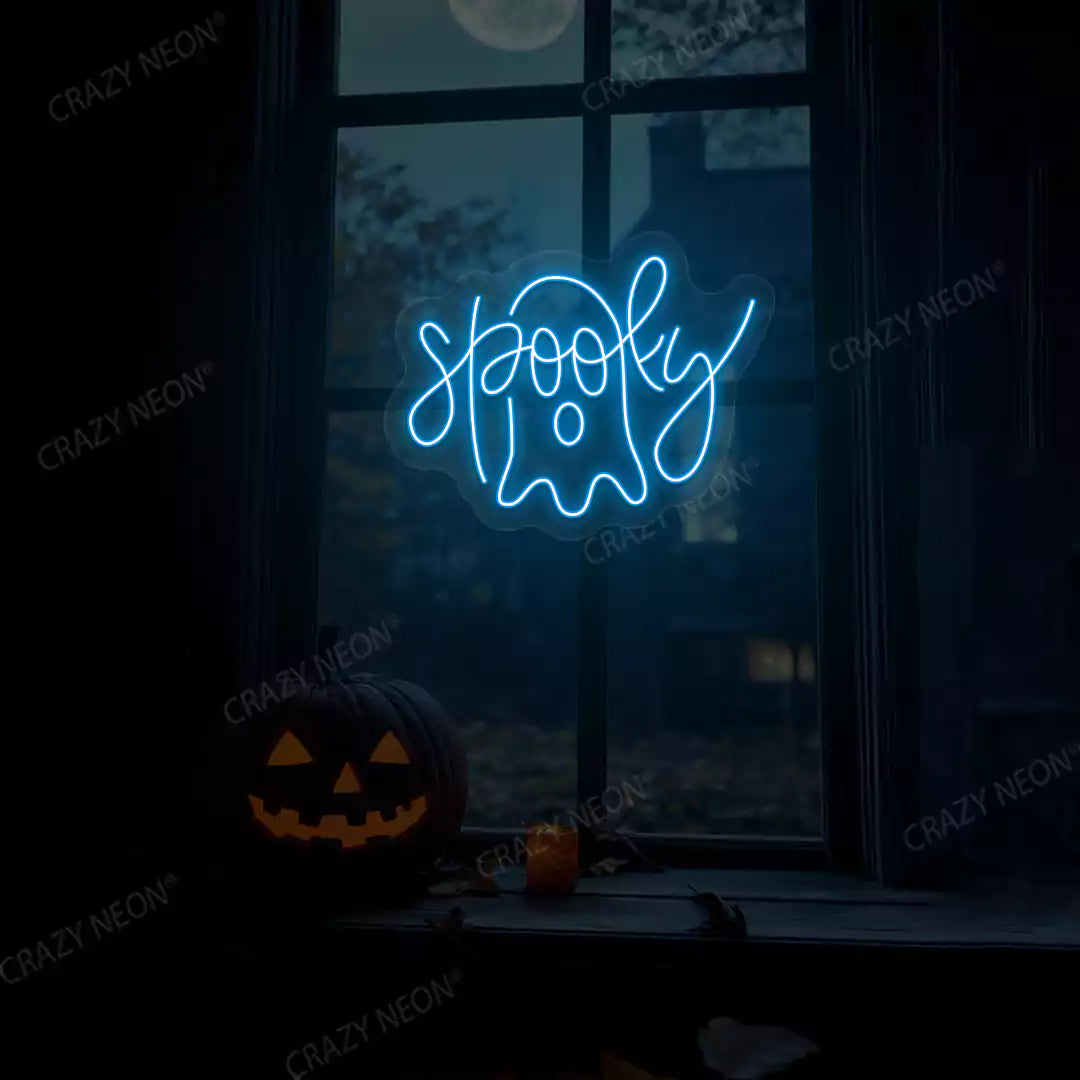 Spooky Ghost Neon Sign | Iceblue