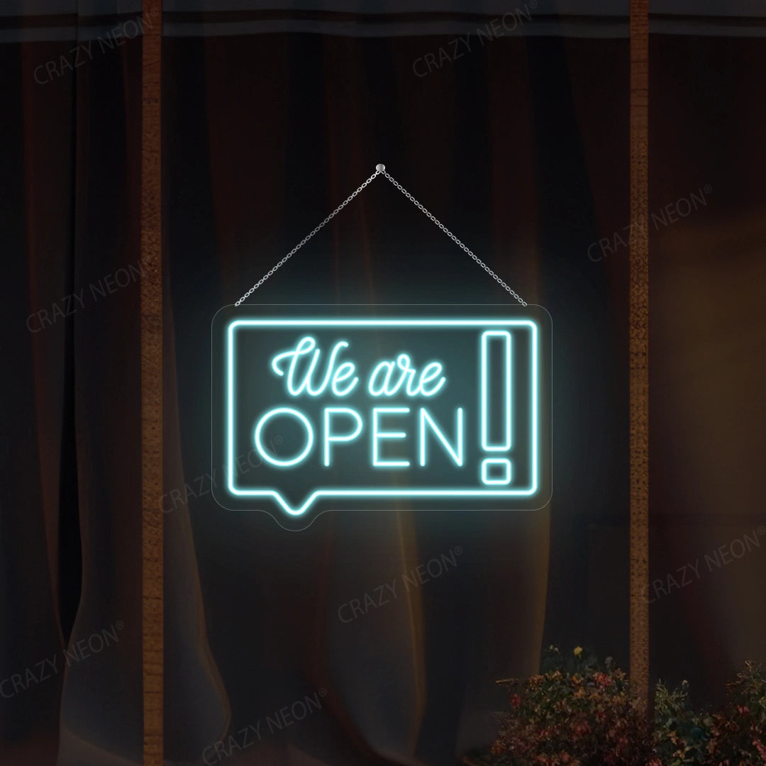 We Are Open chat box Sign | Iceblue