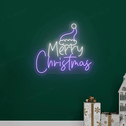 Christmas Cap Neon Sign | Purple