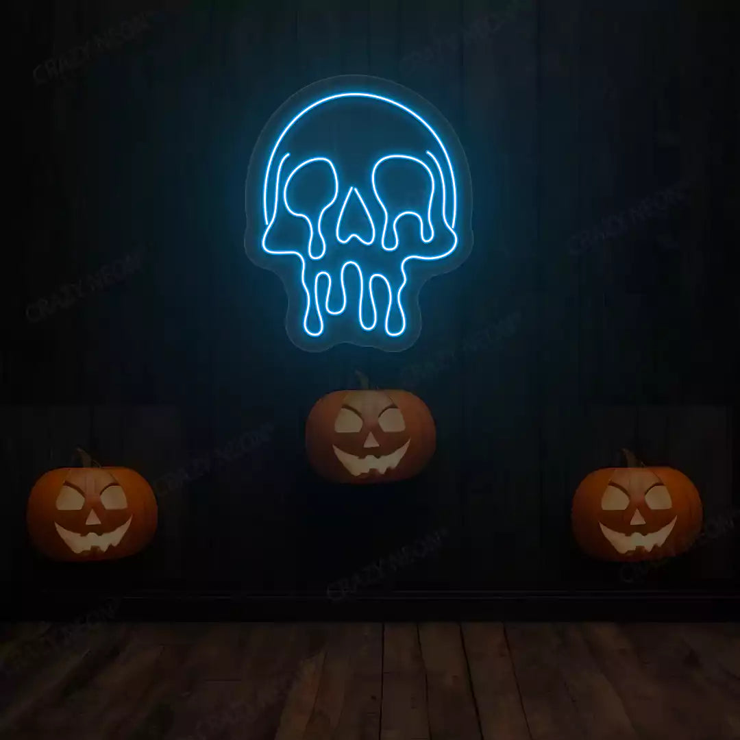 Melting Skull Neon Sign | Iceblue