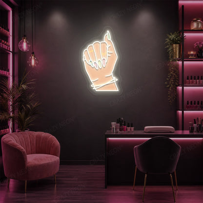 Nailed It Neon Artwork in White color