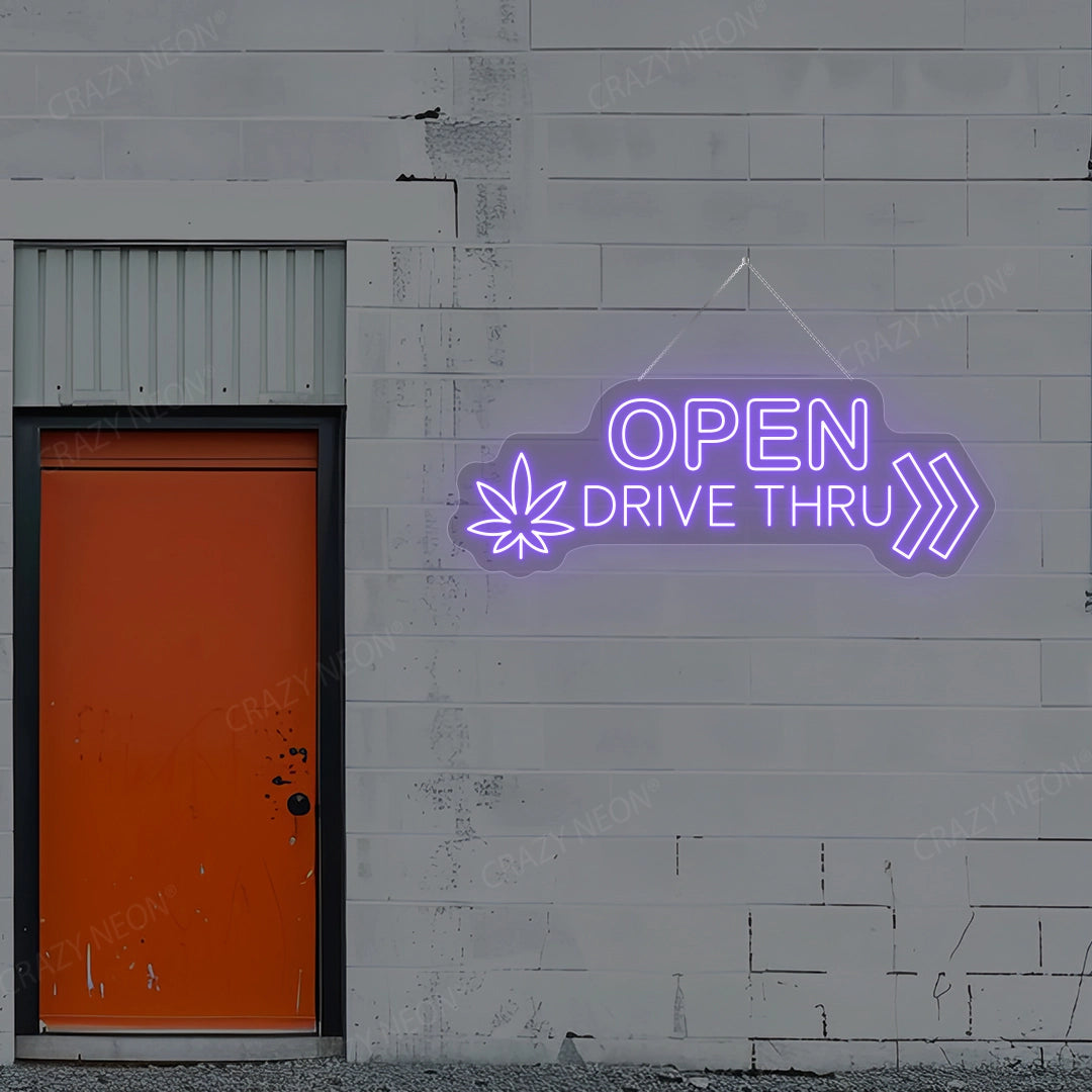 Open Drive Thru Sign | Purple