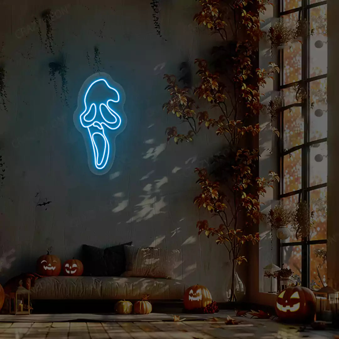 Ghost Scream Neon Sign | Iceblue