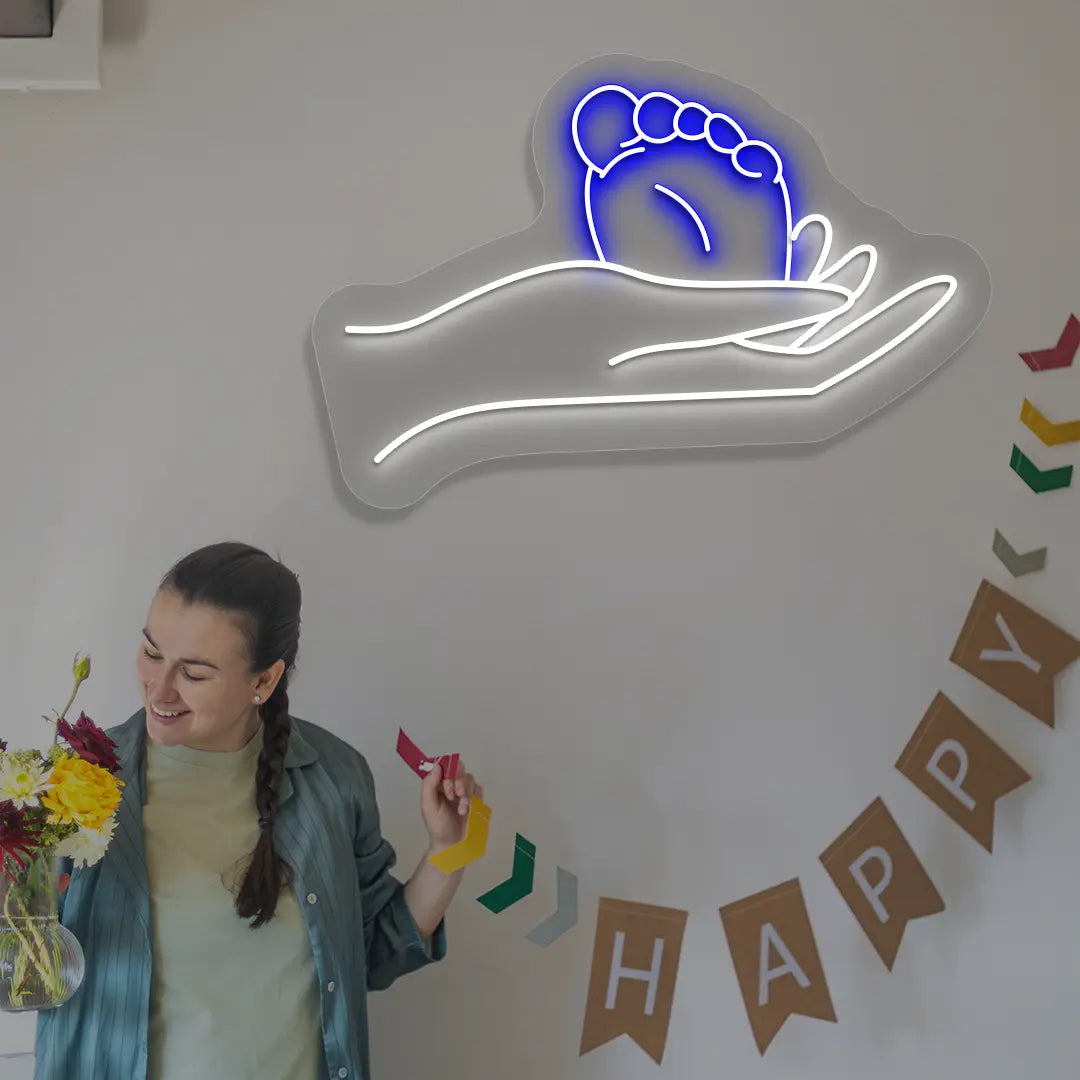 A Mother’s Touch Neon Sign in Blue color