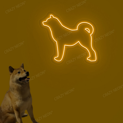 Shiba Inu Dog Neon Sign | Orange
