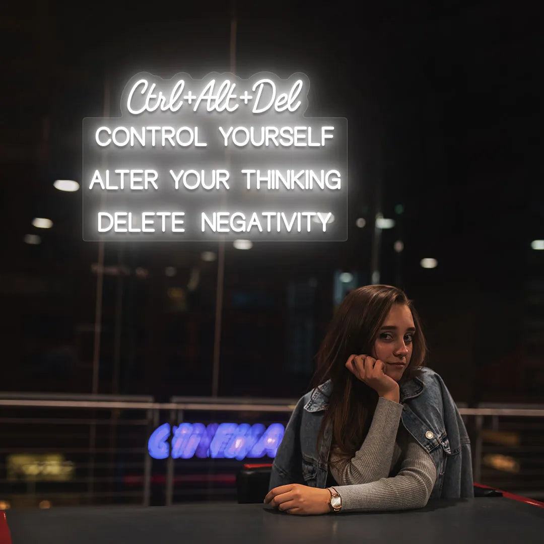 Ctrl + Alt + Dlt Quote Led Neon Sign | White