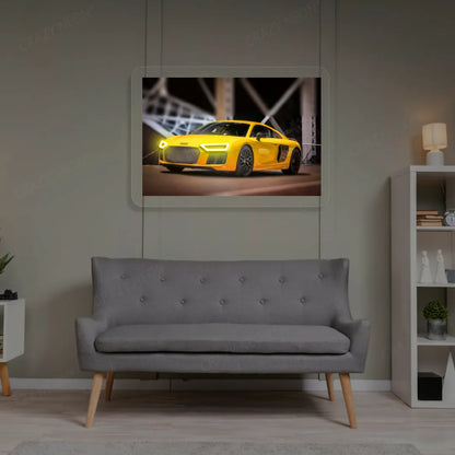 Yellow R8 Headlight Neon Artwork | Yellow