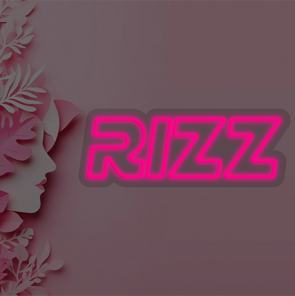 RIZZ Neon Sign | Pink