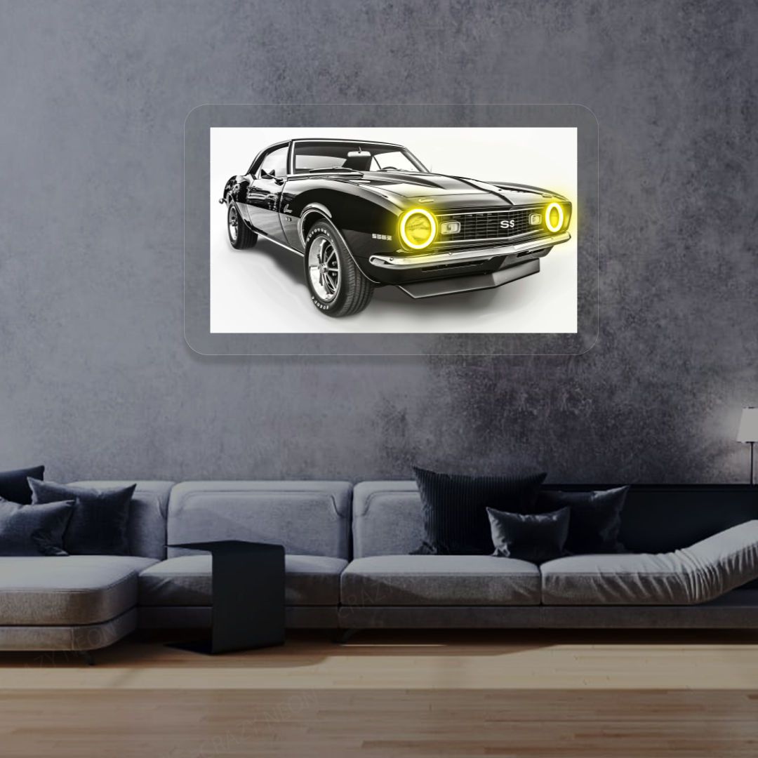 Camaro SS Neon Artwork | Yellow
