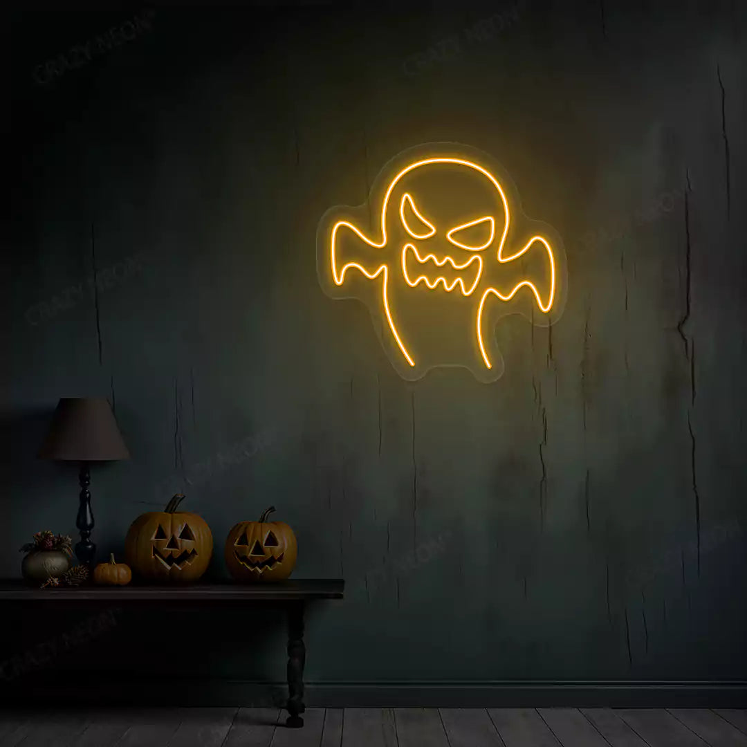 Evil Ghost Neon Sign | Orange