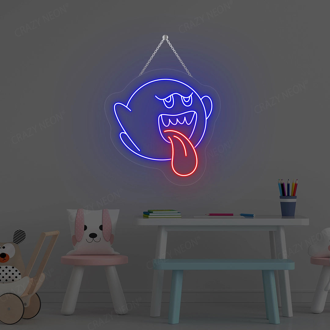 Cute Ghost Neon Sign | Blue