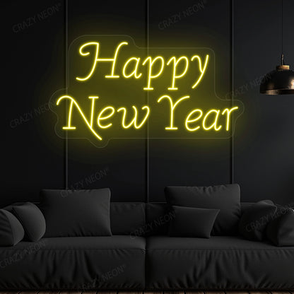 Happy New Year Neon Sign | Yellow