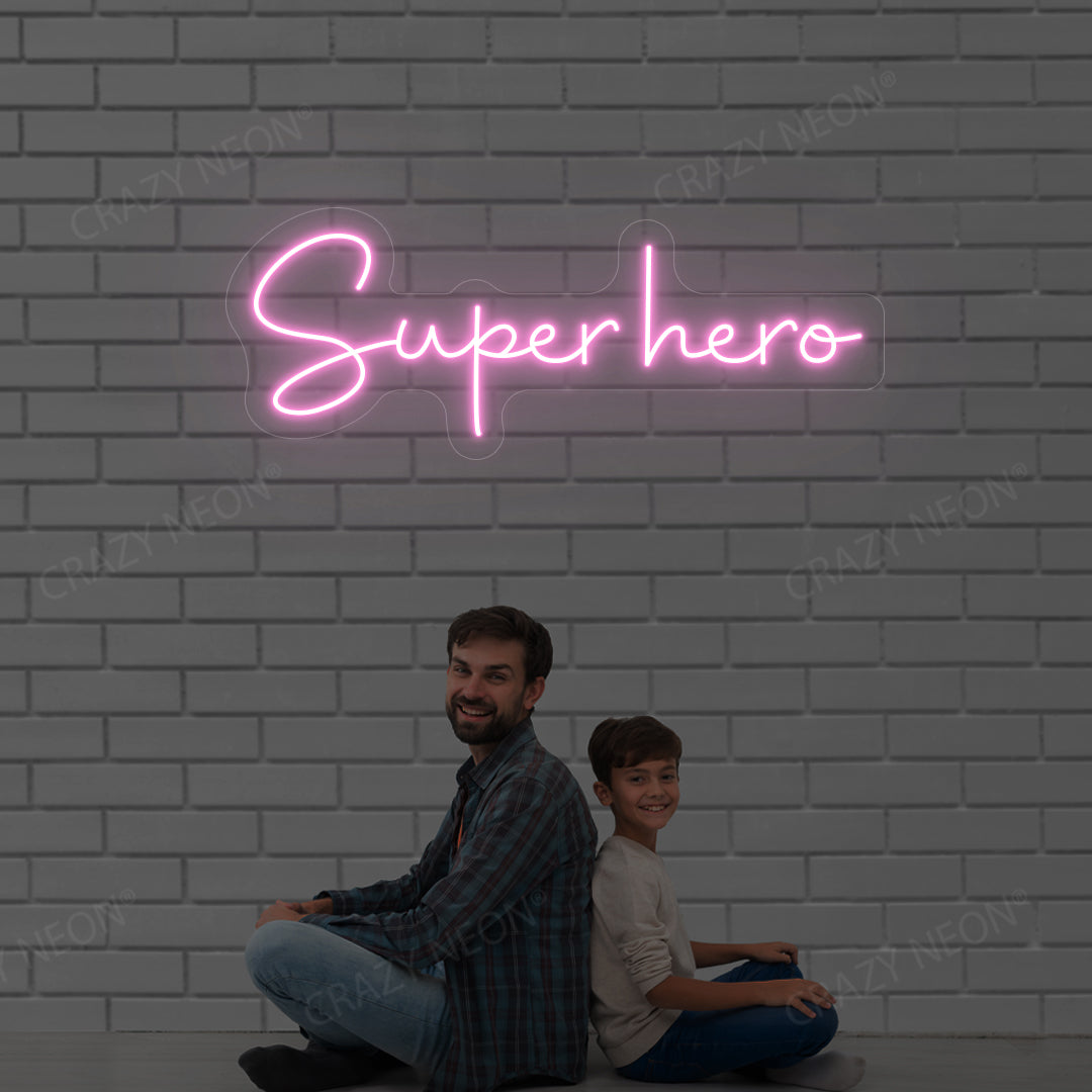 Superhero Neon Sign | Pink