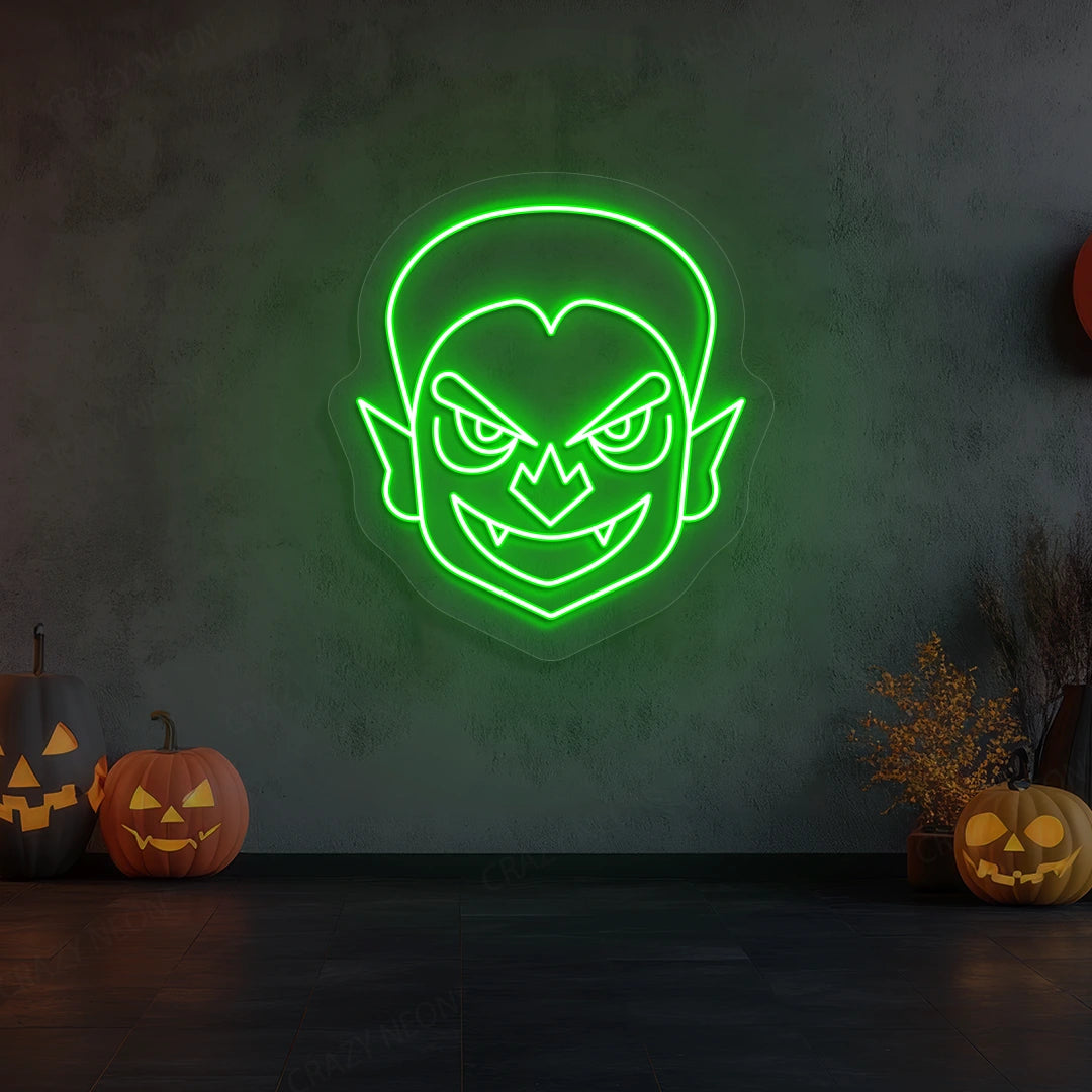 Haunted Vampire Neon Sign | Green