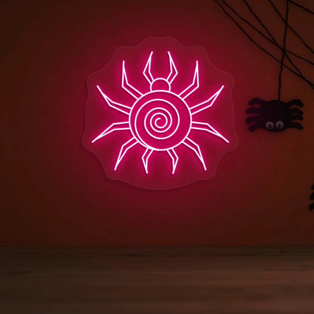 Spiral Spider Neon Sign | Pink