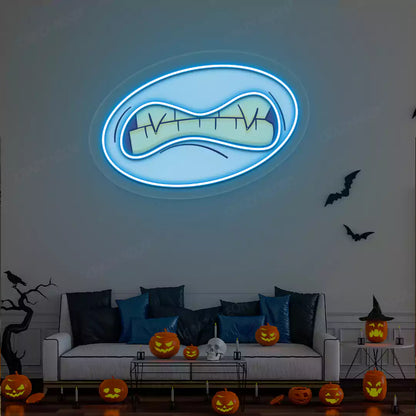 Grotesque Monster Mouth Neon Artwork | Iceblue