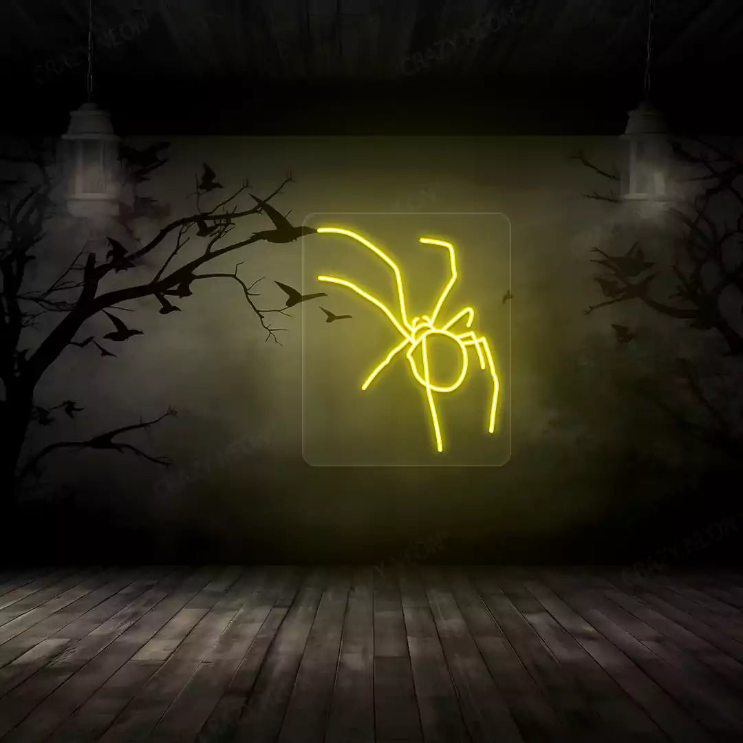 Spider Neon Sign | Yellow