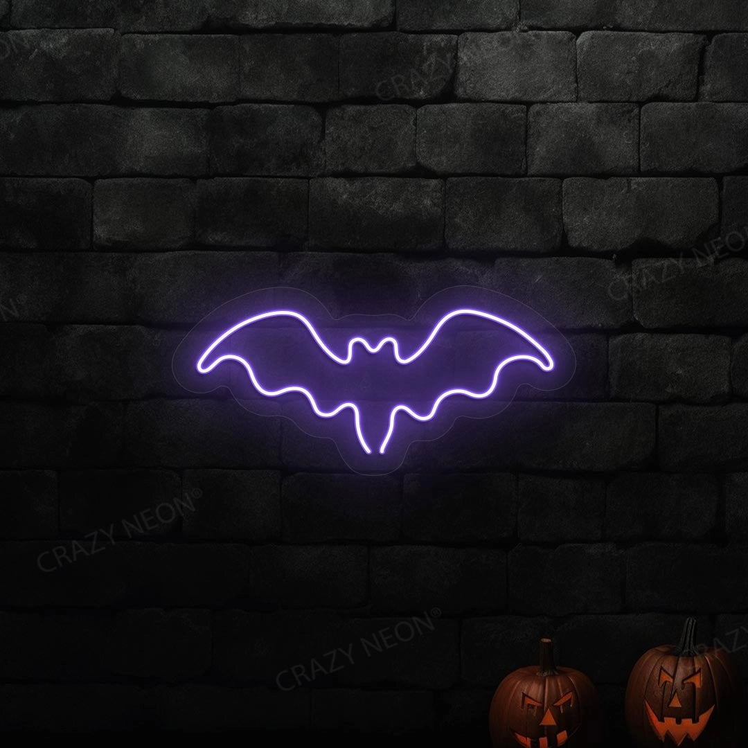 Halloween Bat Neon Sign | Purple 