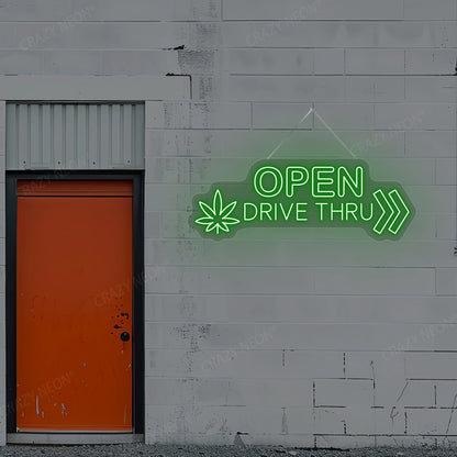 Open Drive Thru Sign | Green