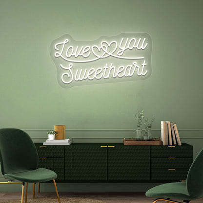 Love You Sweetheart Neon Sign