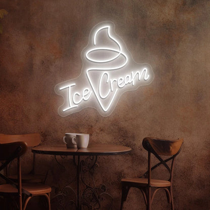 Ice Cream Neon Sign | white