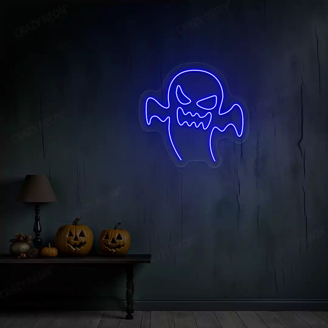 Evil Ghost Neon Sign | Blue