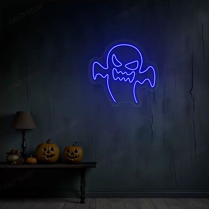 Evil Ghost Neon Sign | Blue