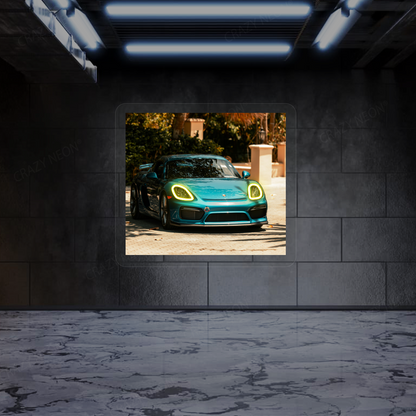 718 Cayman GT4 Neon Artwork | Yellow