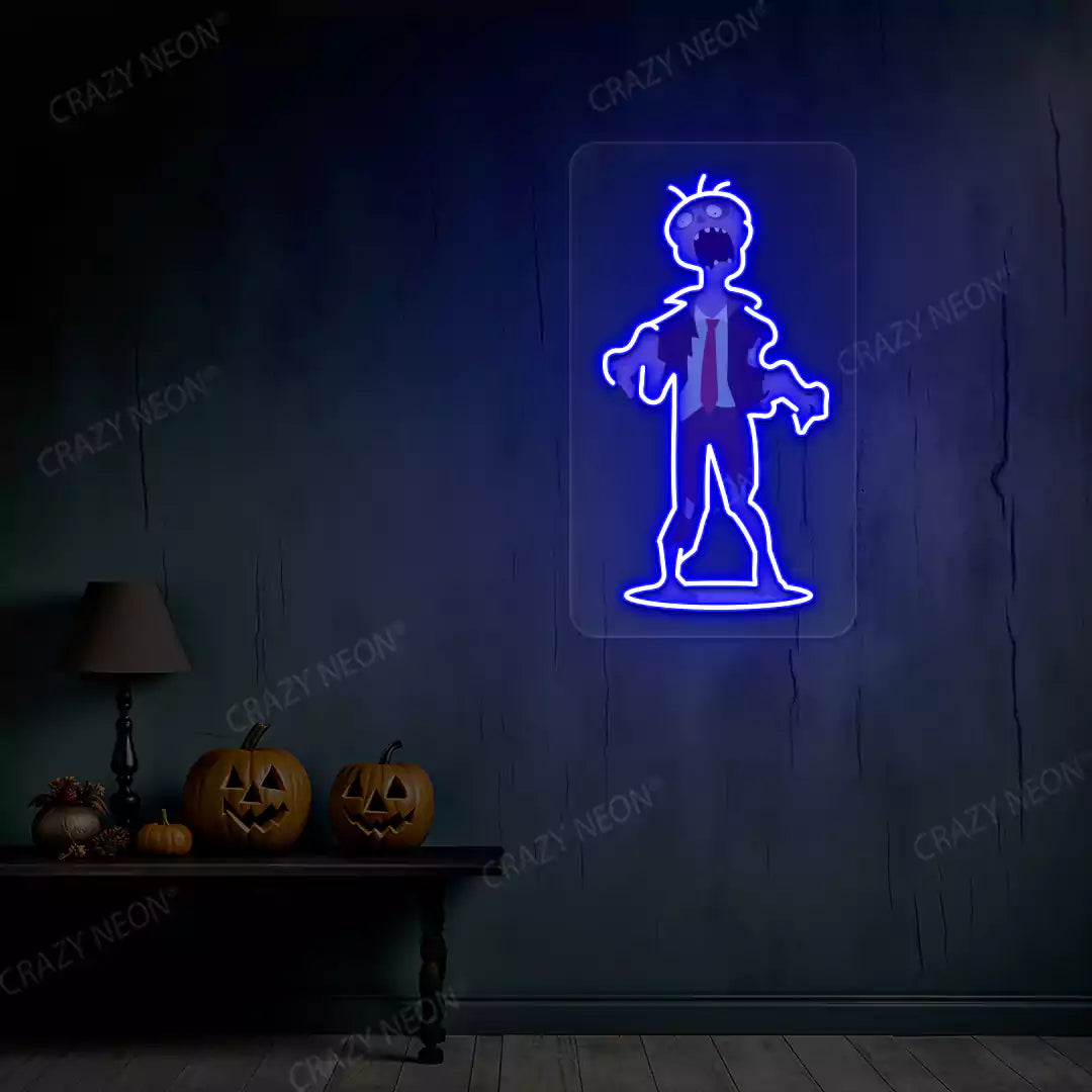 Office Zombie Neon Artwork | Blue