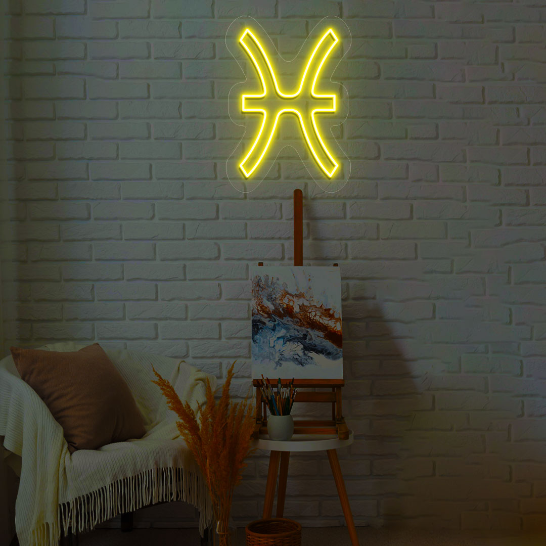 Pisces Zodiac Neon Sign | CNUS013601 | Yellow